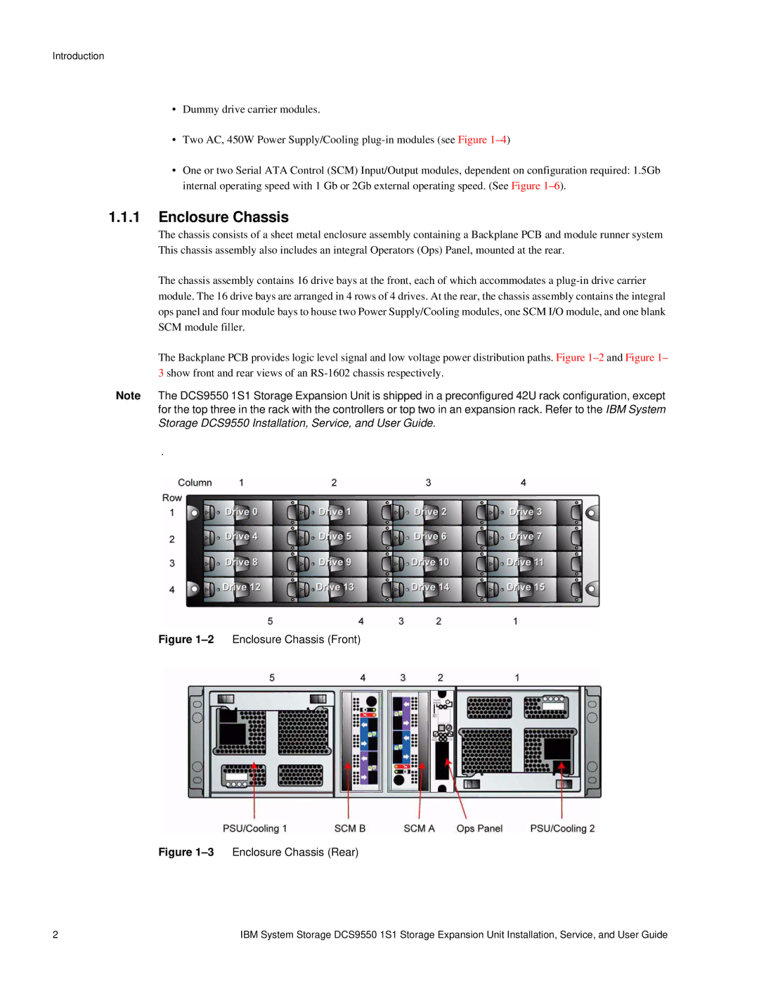 IBM DCS9550 1S1 manual 2Enclosure Chassis Front 