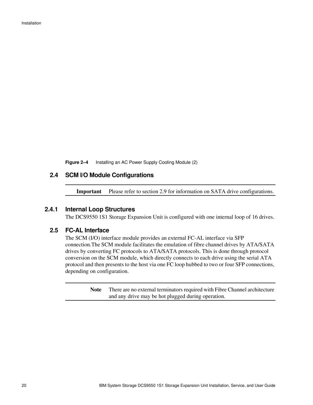 IBM DCS9550 1S1 manual SCM I/O Module Configurations, Internal Loop Structures, FC-AL Interface 