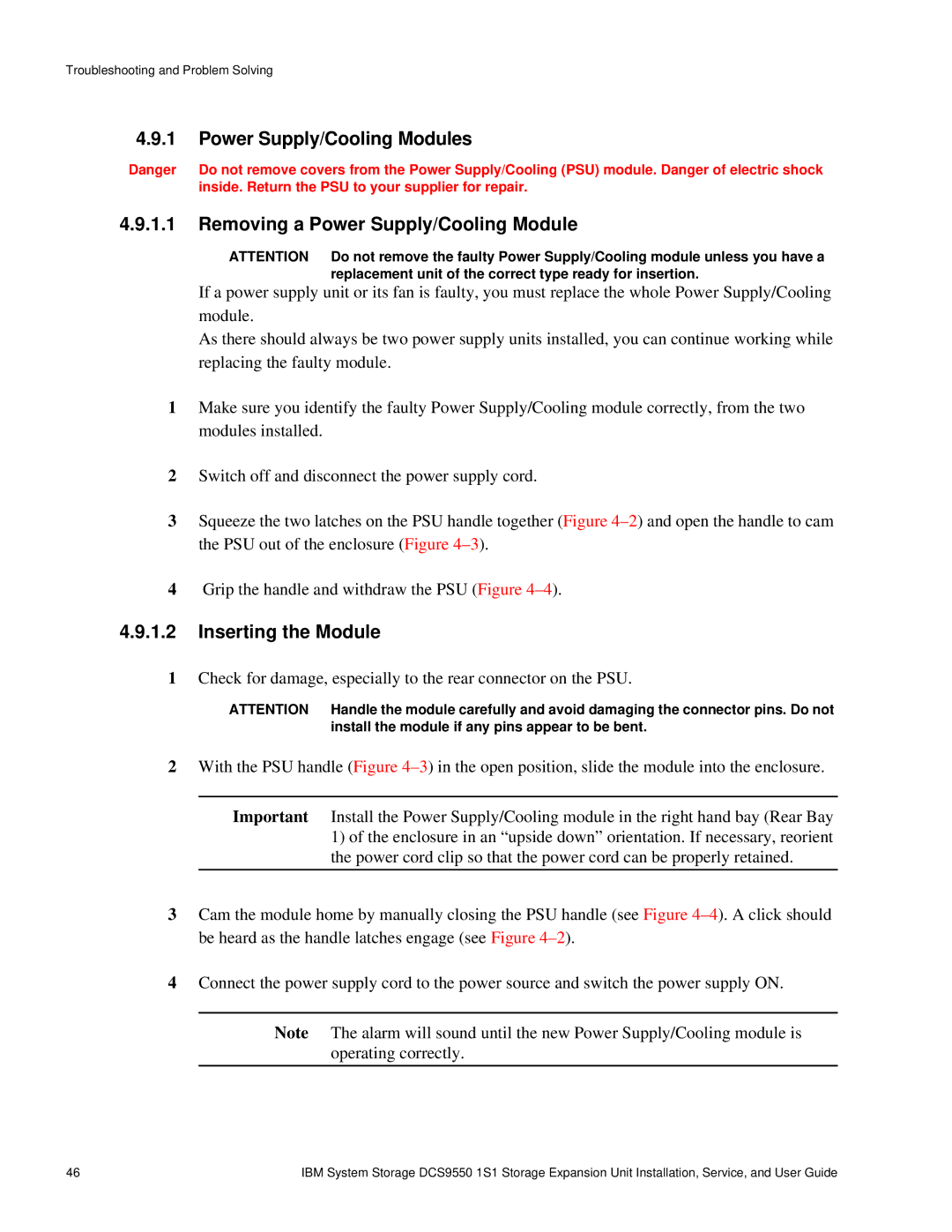 IBM DCS9550 1S1 manual Inserting the Module 