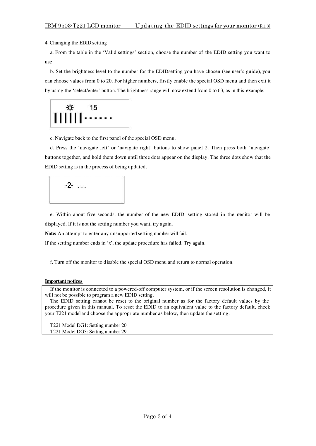 IBM DG3, DG1, 9503-T221 manual Important notices 