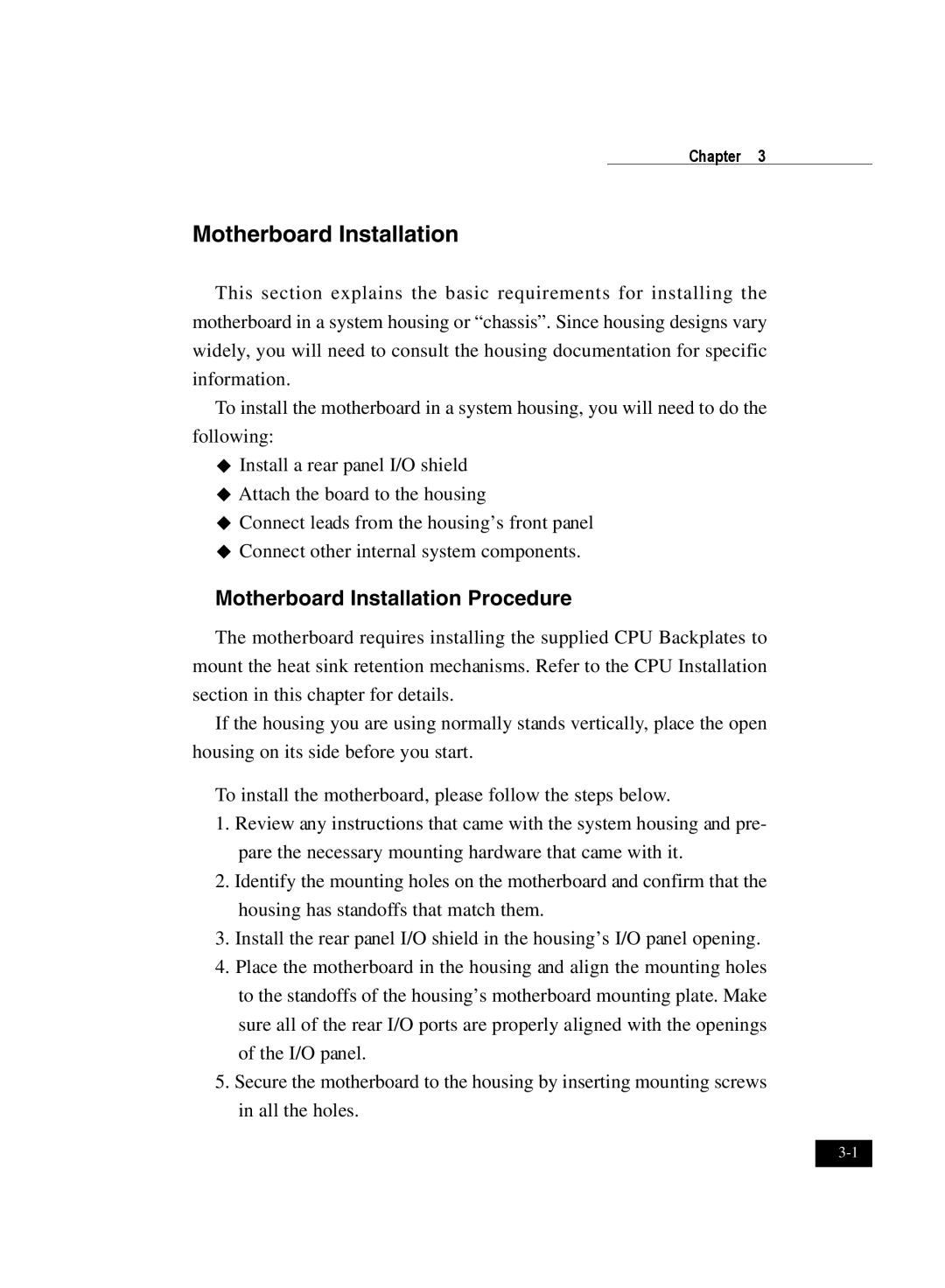 IBM DJ800 user manual Motherboard Installation Procedure 