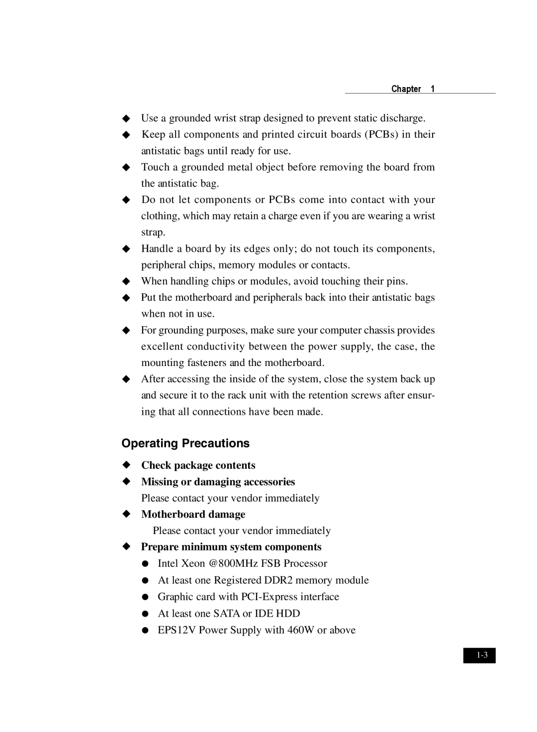 IBM DJ800 user manual Operating Precautions 