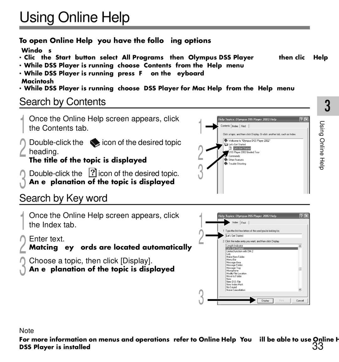 IBM DM-10, DM-20 manual Using Online Help, Search by Contents, Search by Key word 