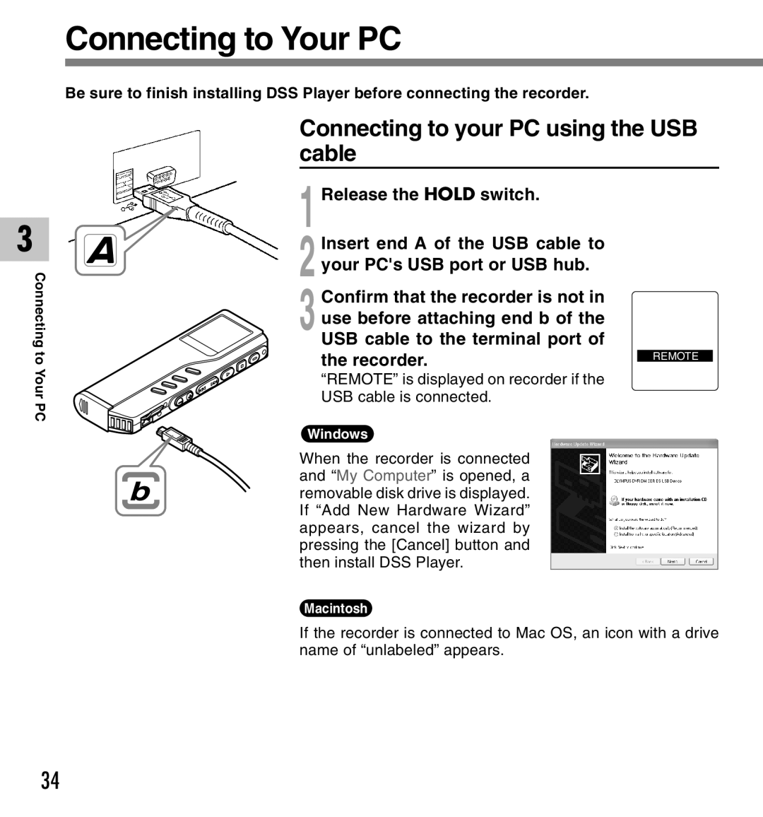 IBM DM-20, DM-10 manual Connecting to Your PC, Connecting to your PC using the USB cable 