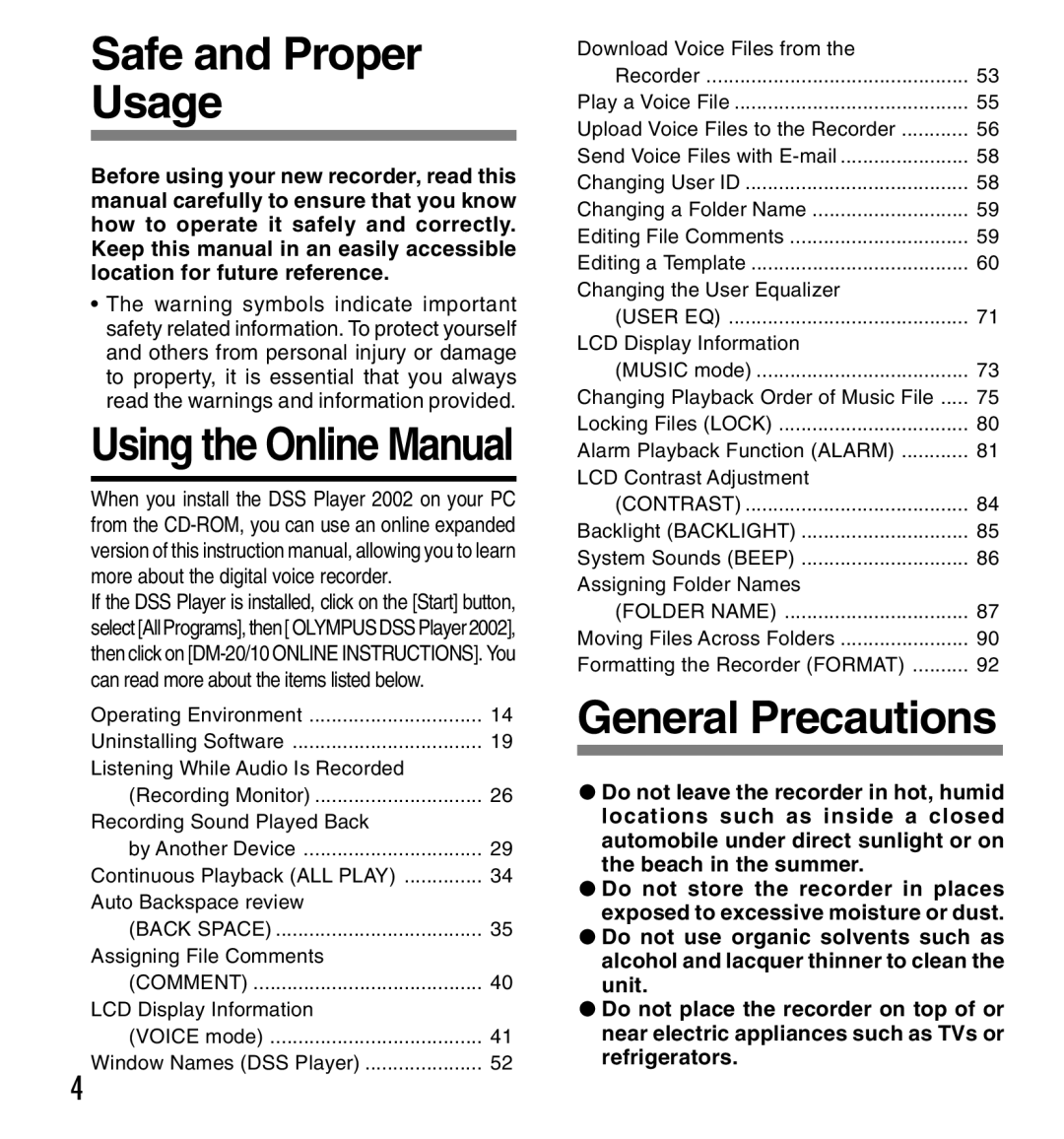 IBM DM-20, DM-10 manual Safe and Proper Usage, General Precautions 