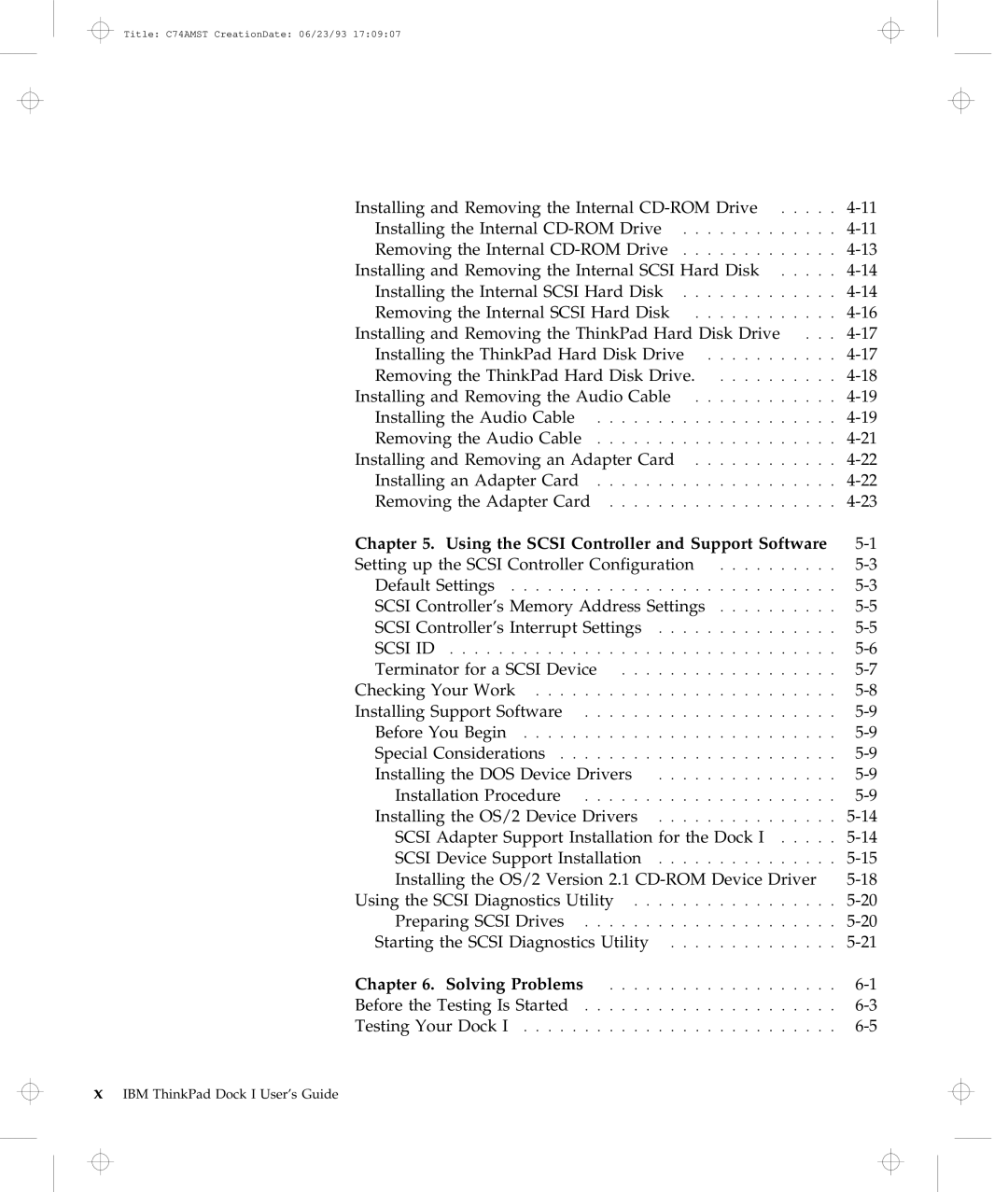 IBM Dock I manual Using the Scsi Controller and Support Software, Scsi ID 