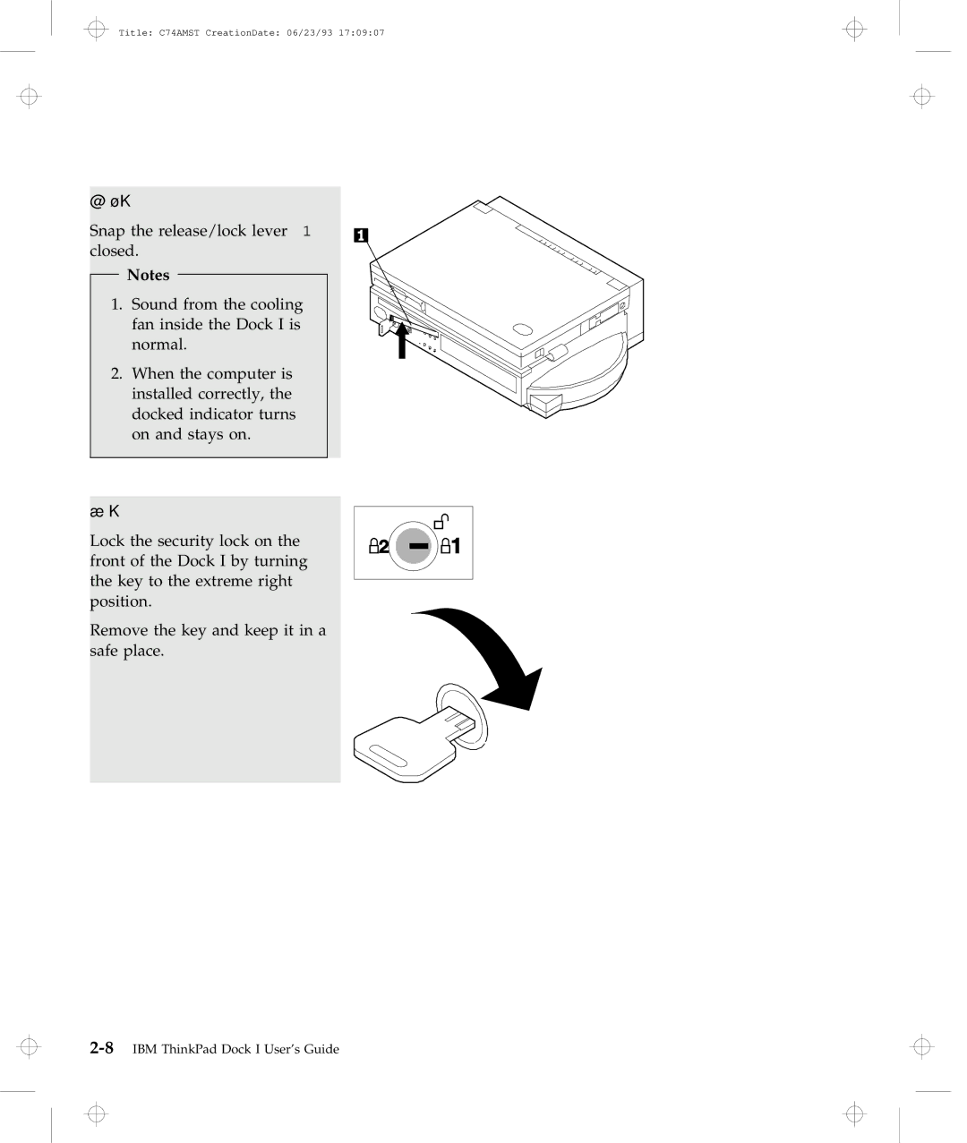 IBM manual 8IBM ThinkPad Dock I User’s Guide 