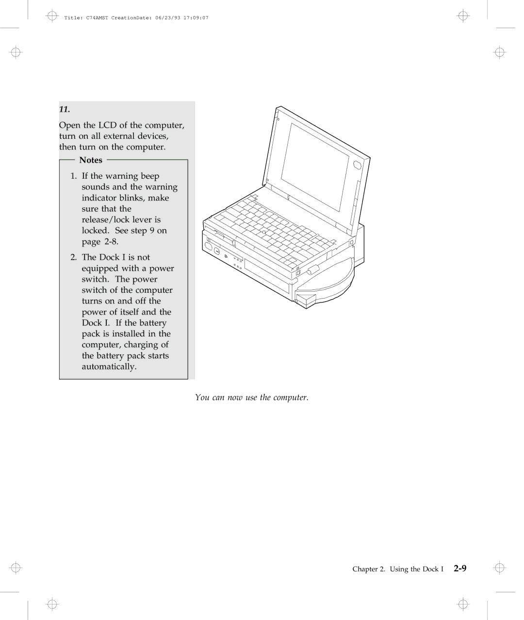 IBM Dock I manual You can now use the computer 