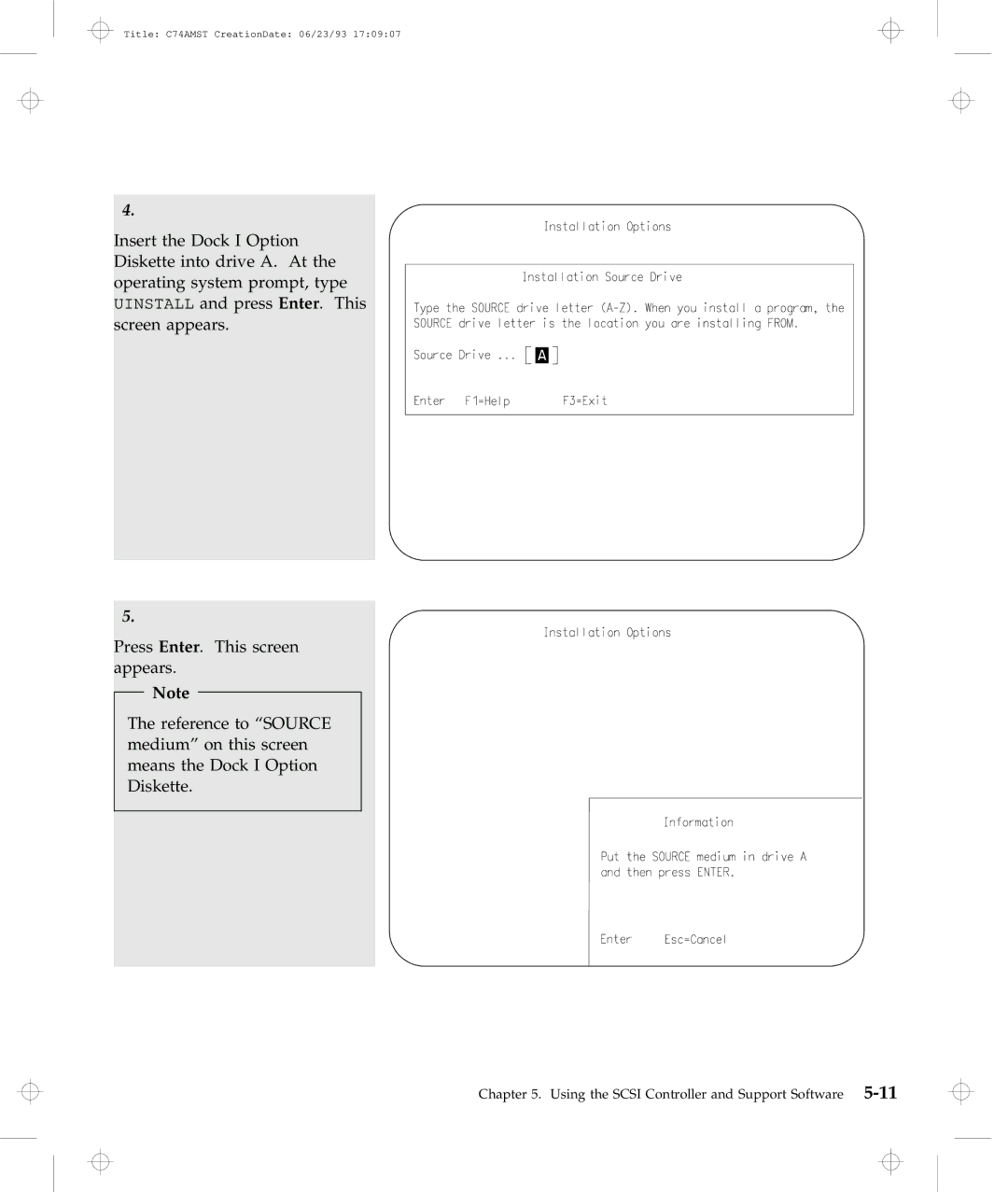 IBM Dock I manual Using the Scsi Controller and Support Software 