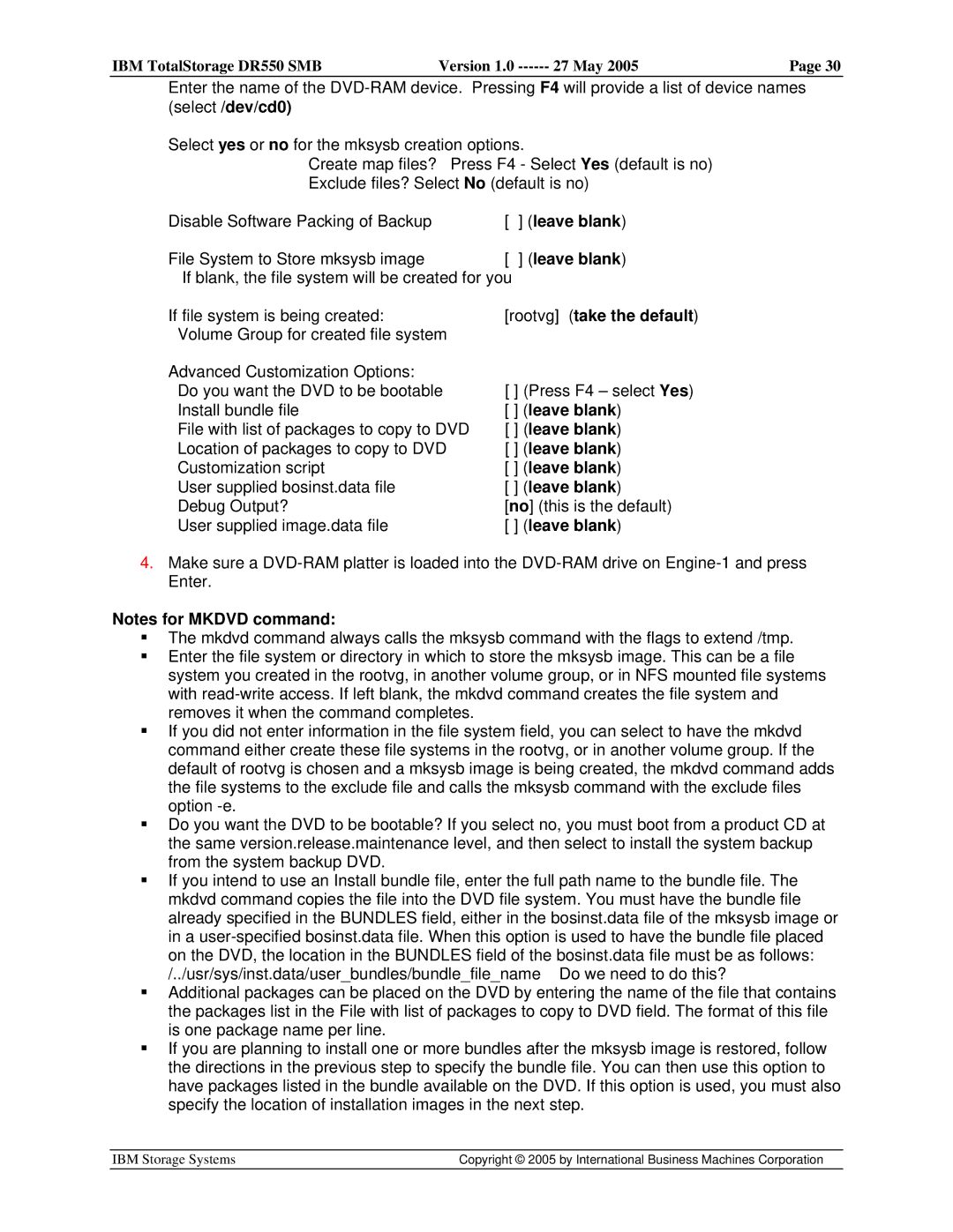 IBM DR550 SMB V.1 manual Leave blank 