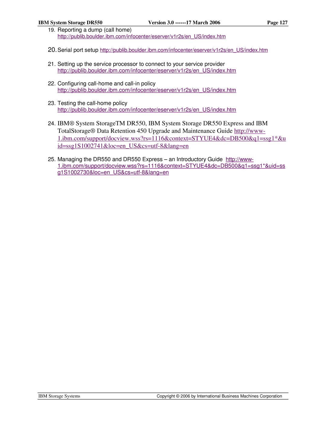 IBM DR550 manual Reporting a dump call home 