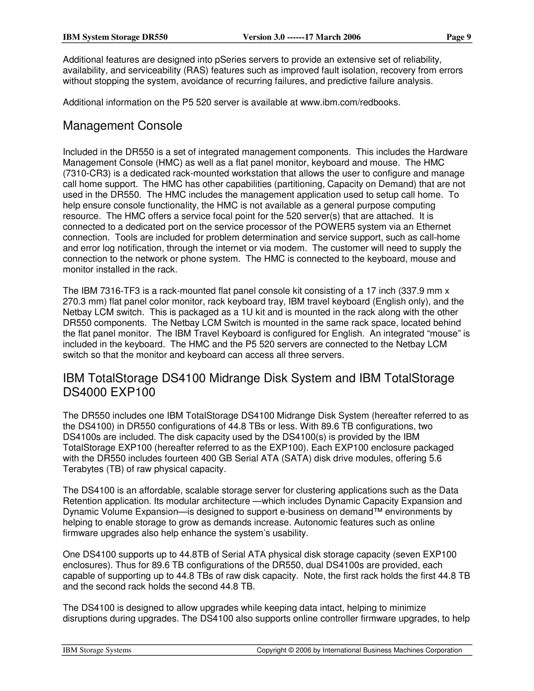 IBM DR550 manual Management Console 