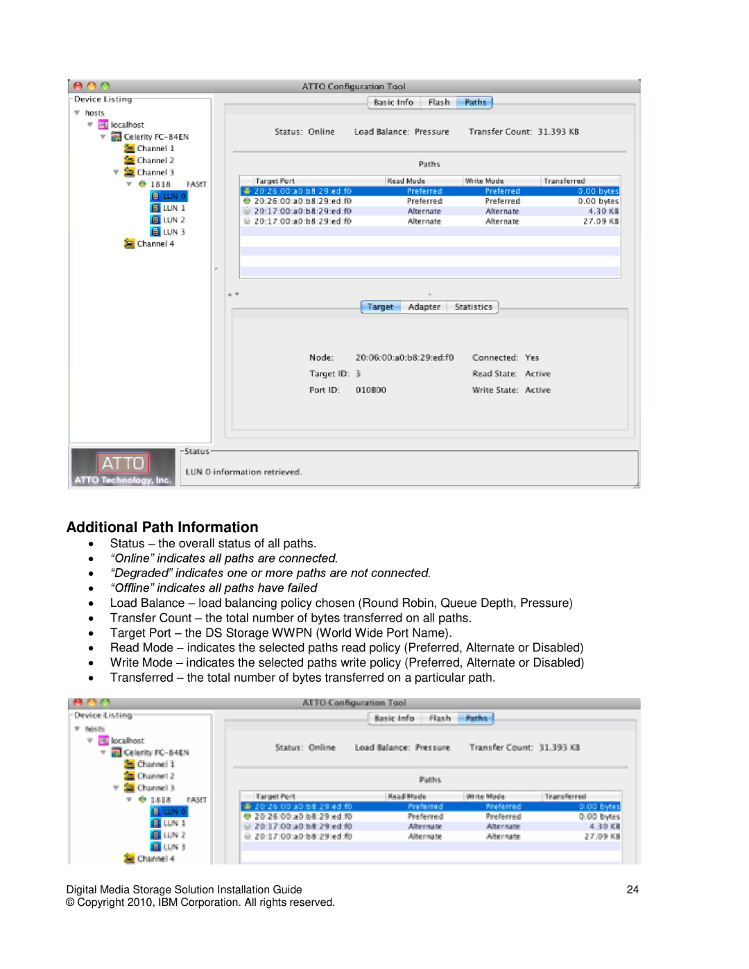 IBM DS3000, DS5000, DS4000 manual Additional Path Information 