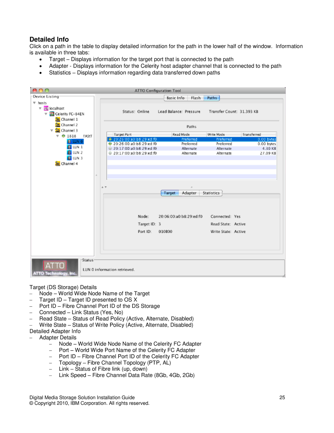 IBM DS5000, DS3000, DS4000 manual Detailed Info 