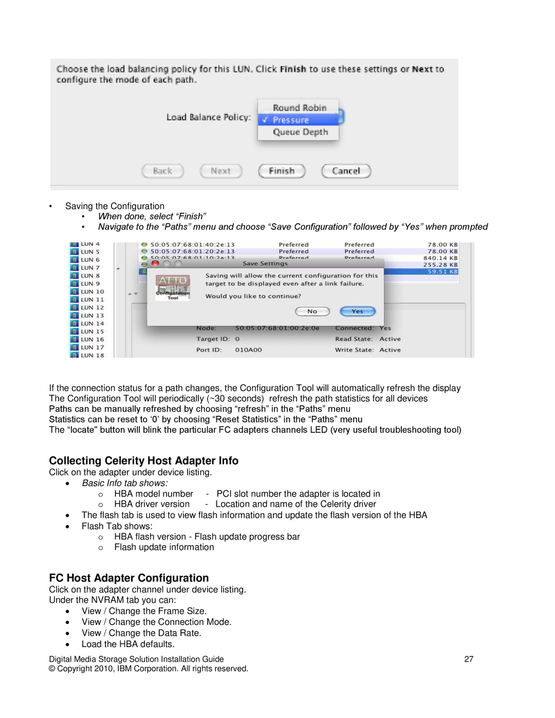 IBM DS3000, DS5000, DS4000 manual Collecting Celerity Host Adapter Info, FC Host Adapter Configuration 