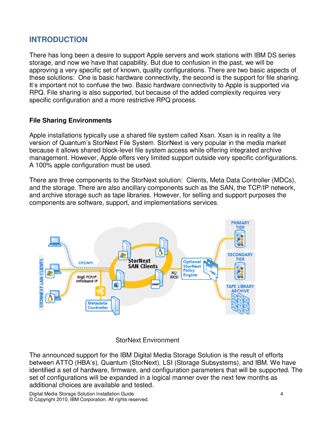 IBM DS5000, DS3000, DS4000 manual Introduction, File Sharing Environments 