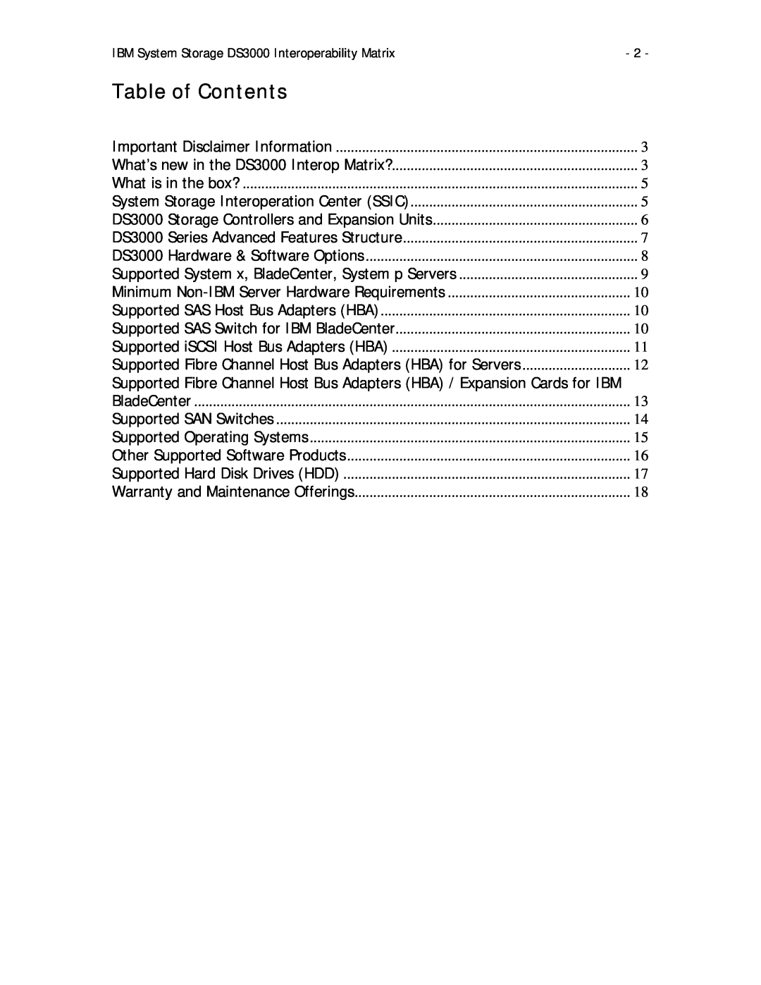 IBM DS3300, DS3000 Series, DS3200 manual Table of Contents 
