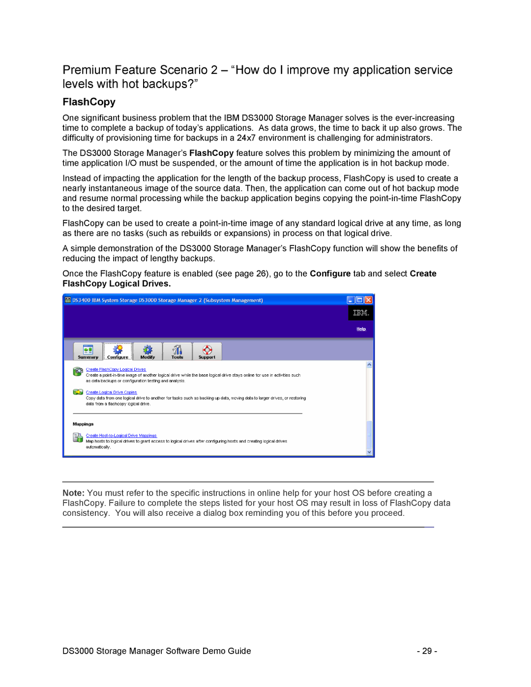 IBM DS3000 manual FlashCopy Logical Drives 