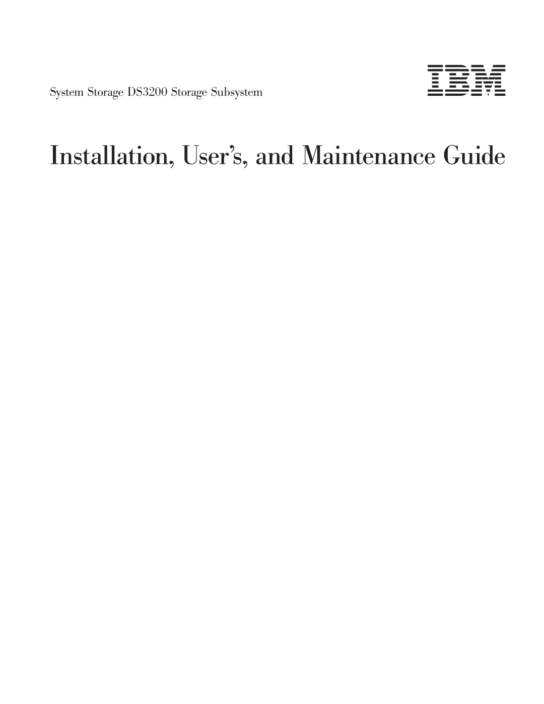 IBM DS3200 Storage Subsystem manual Installation, User’s, and Maintenance Guide 