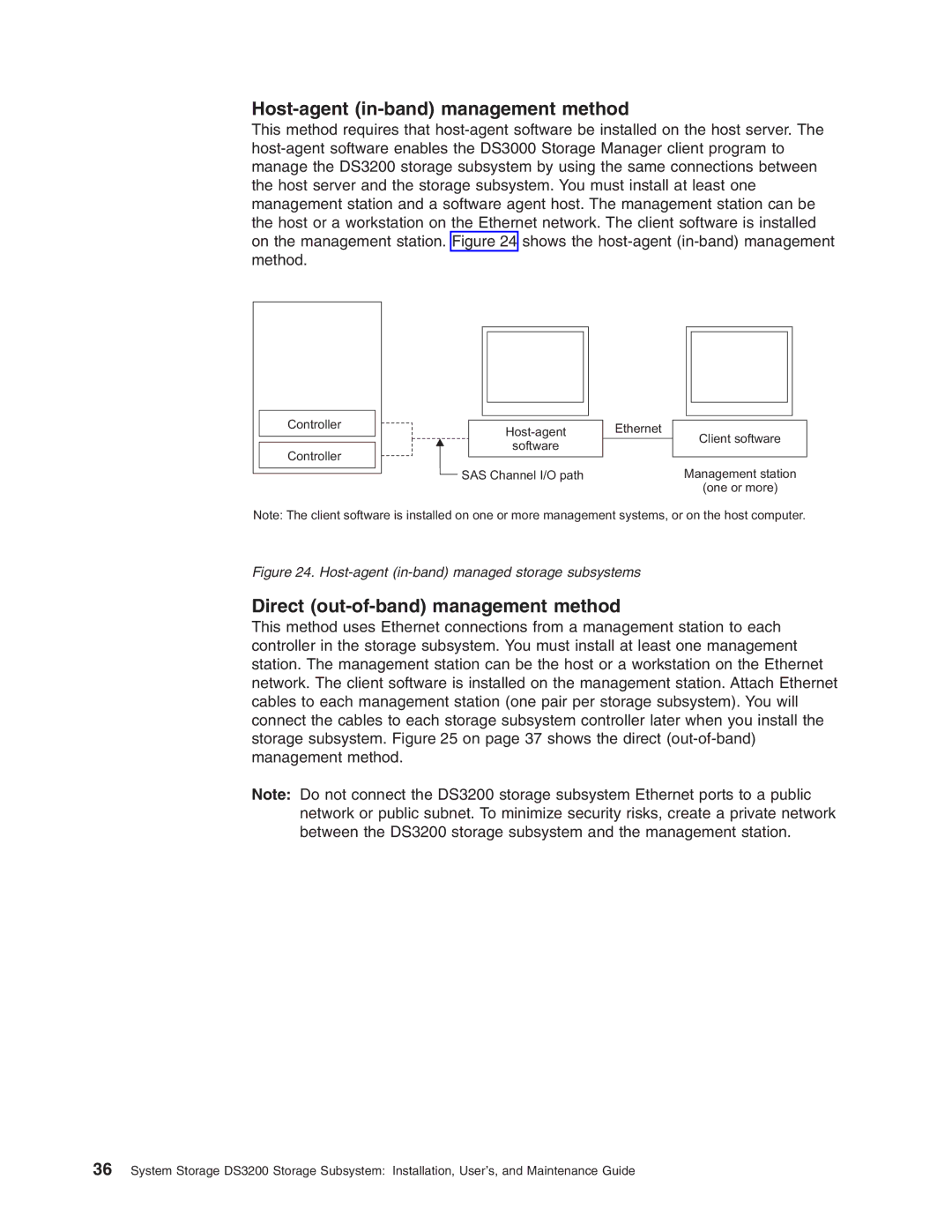 IBM DS3200 Storage Subsystem manual Host-agent in-band management method 