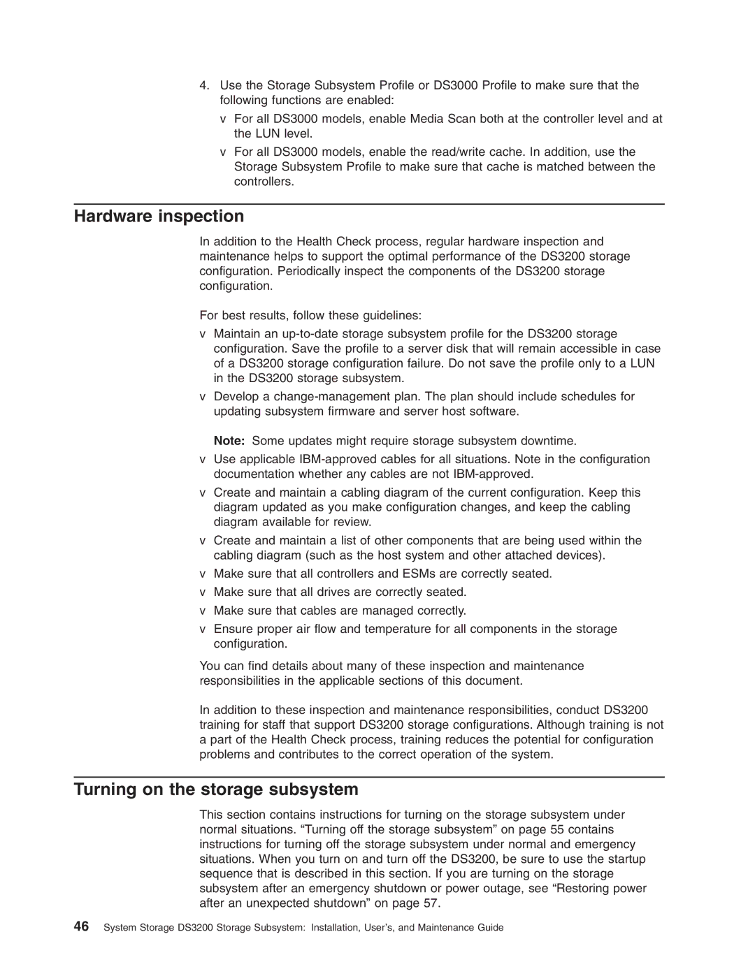 IBM DS3200 Storage Subsystem manual Hardware inspection, Turning on the storage subsystem 