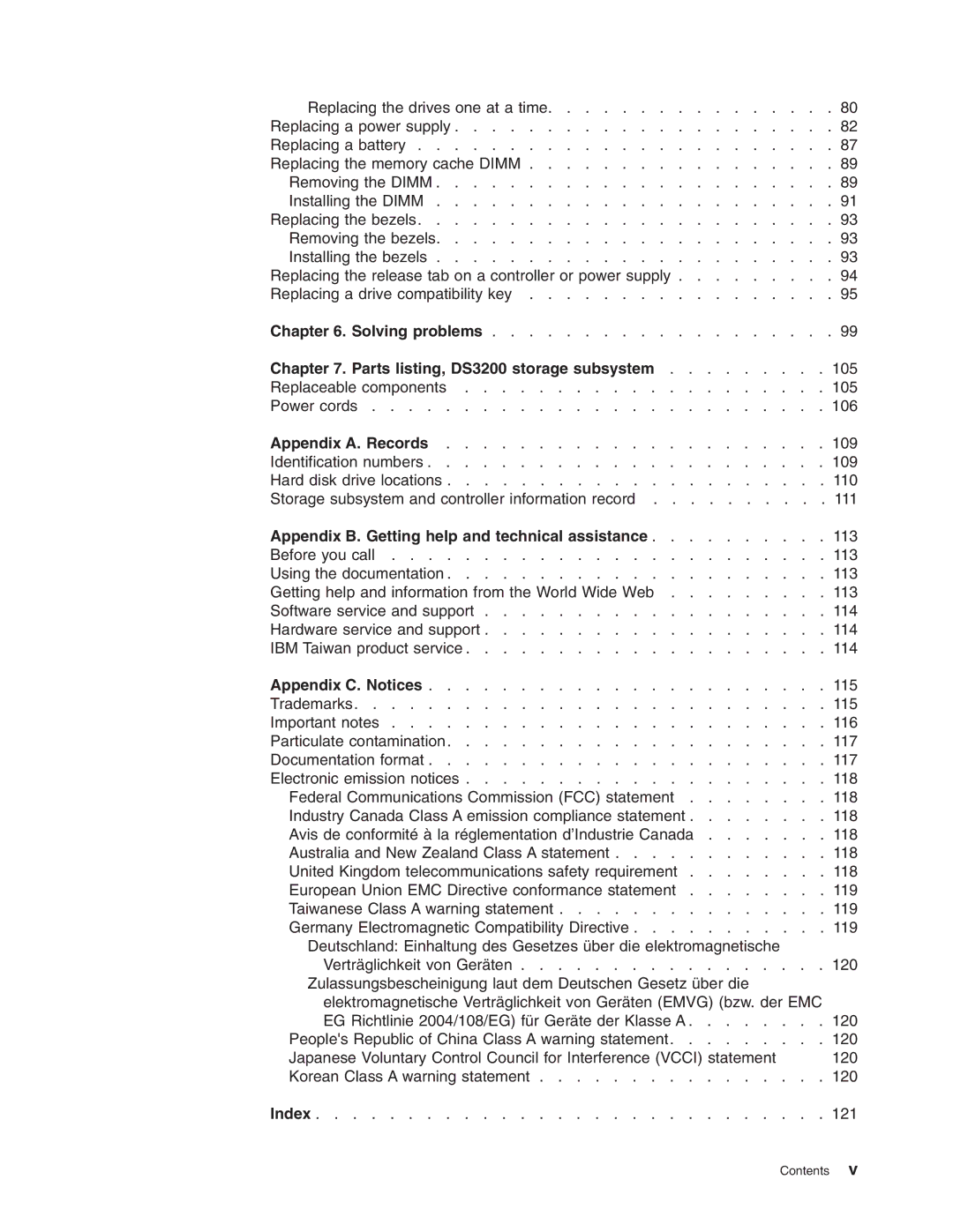 IBM DS3200 Storage Subsystem manual Chapter Parts listing, DS3200 storage subsystem 