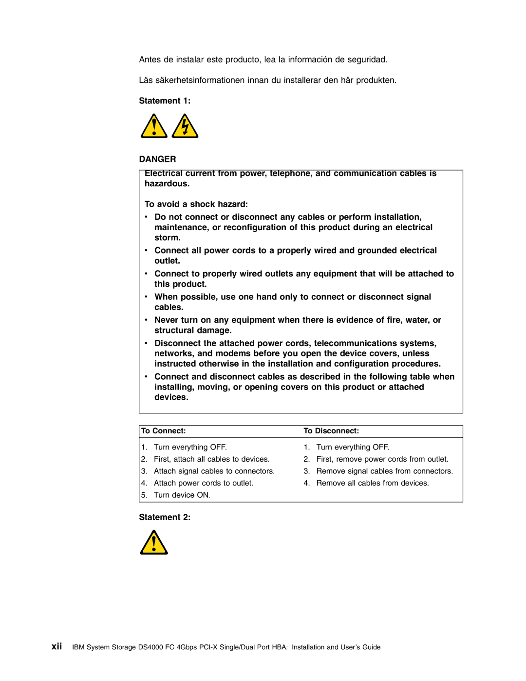 IBM DS4000 FC manual Statement 