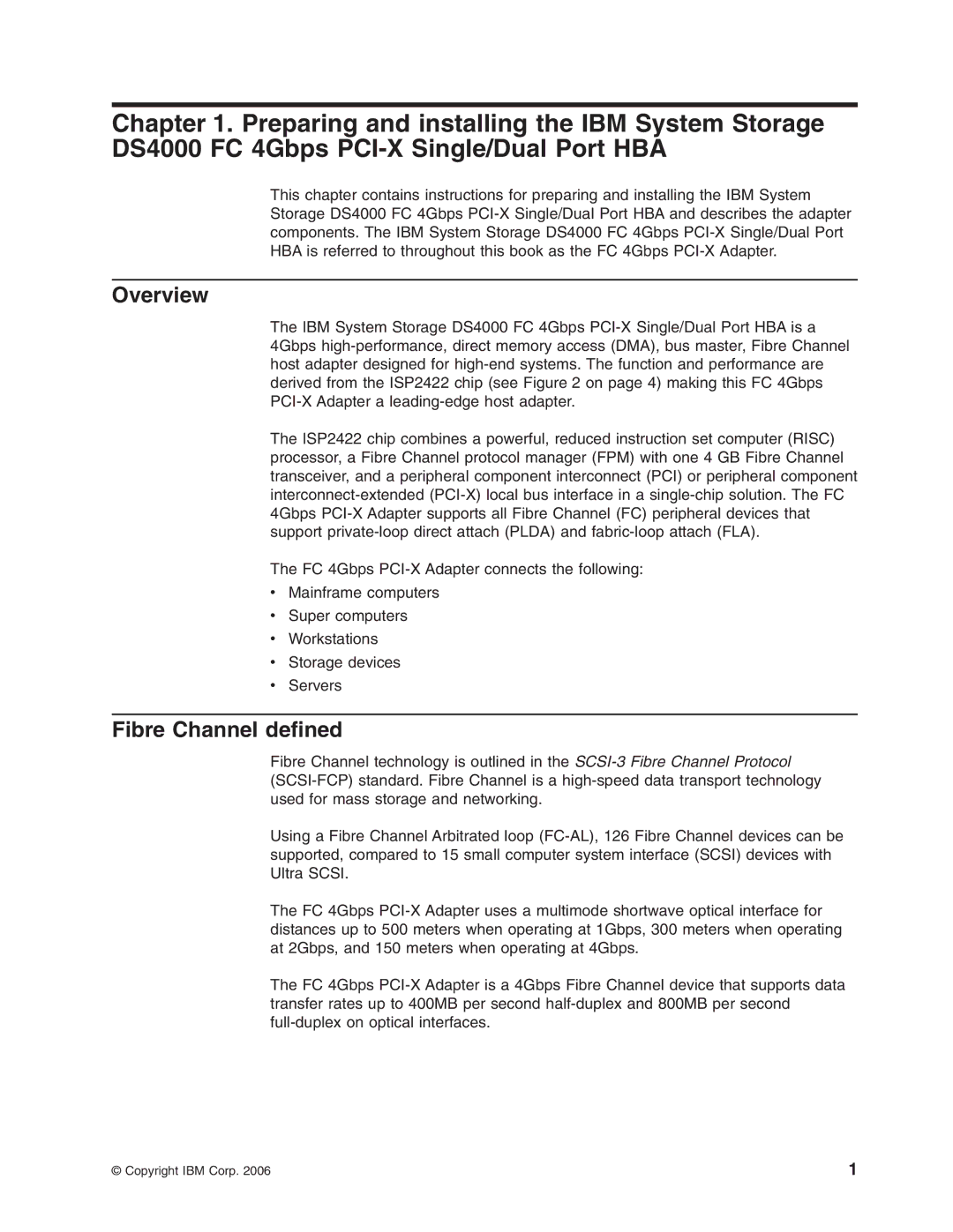 IBM DS4000 FC manual Overview, Fibre Channel defined 