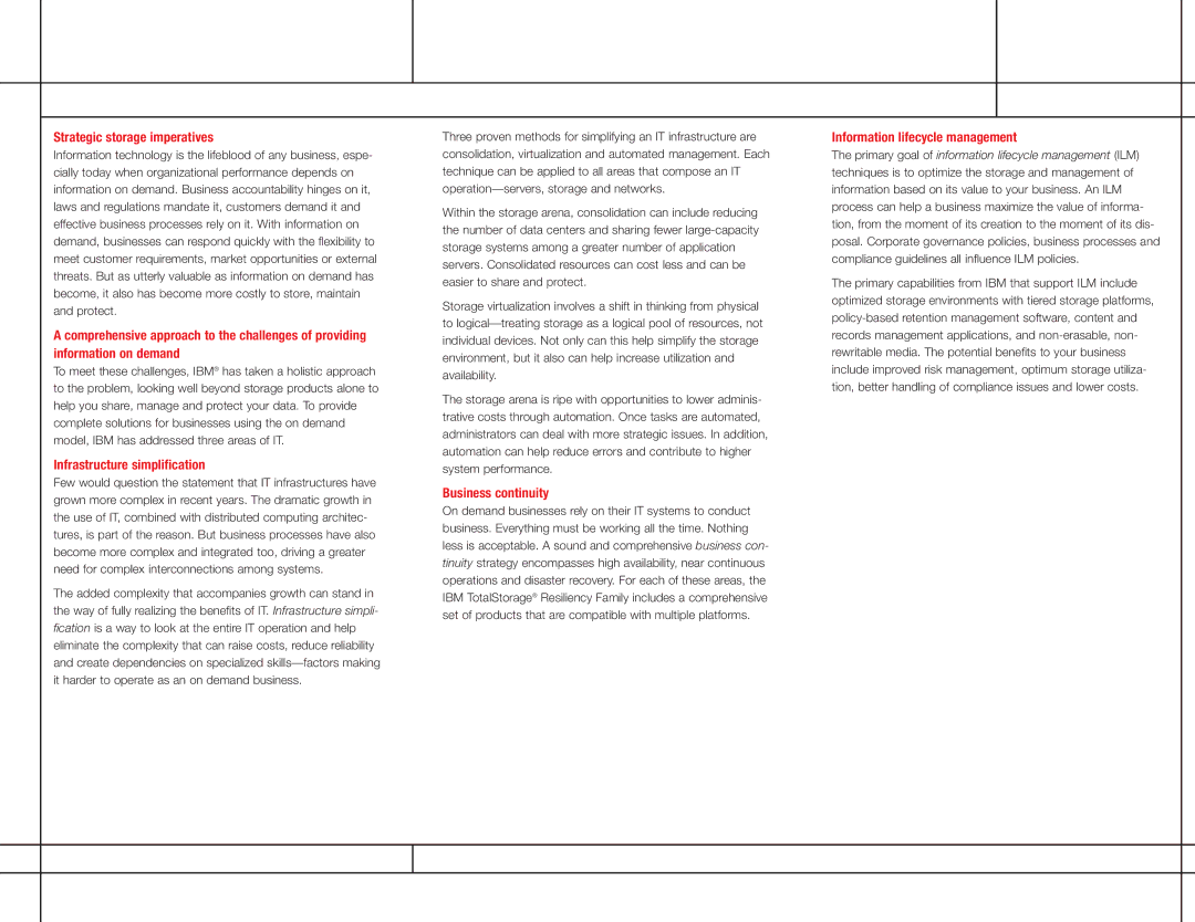 IBM DS4300 manual Strategic storage imperatives 