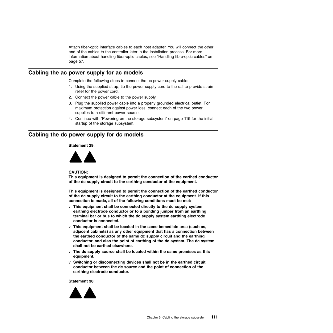 IBM DS4700 manual Cabling the ac power supply for ac models, Cabling the dc power supply for dc models 