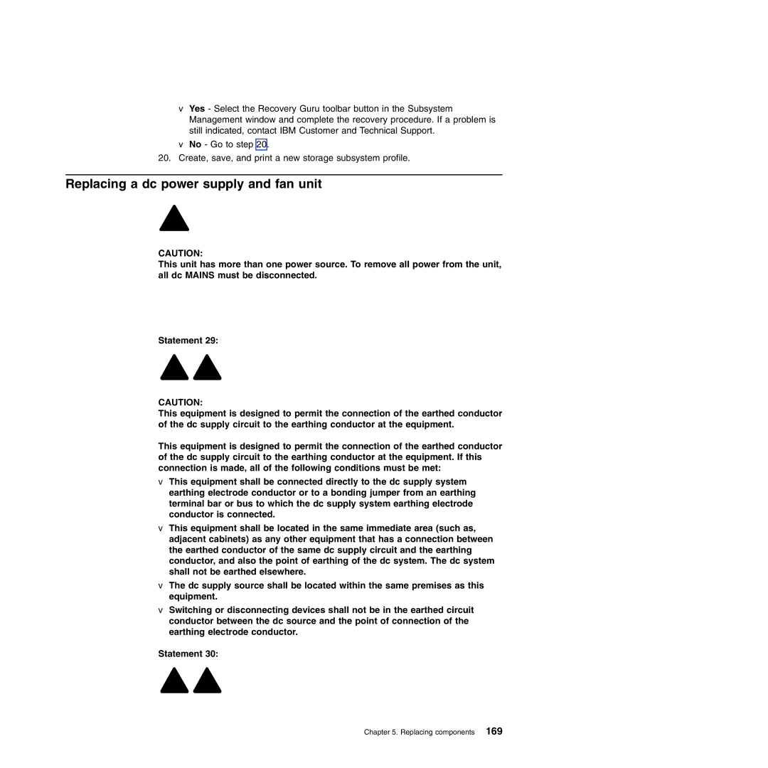 IBM DS4700 manual Replacing a dc power supply and fan unit 