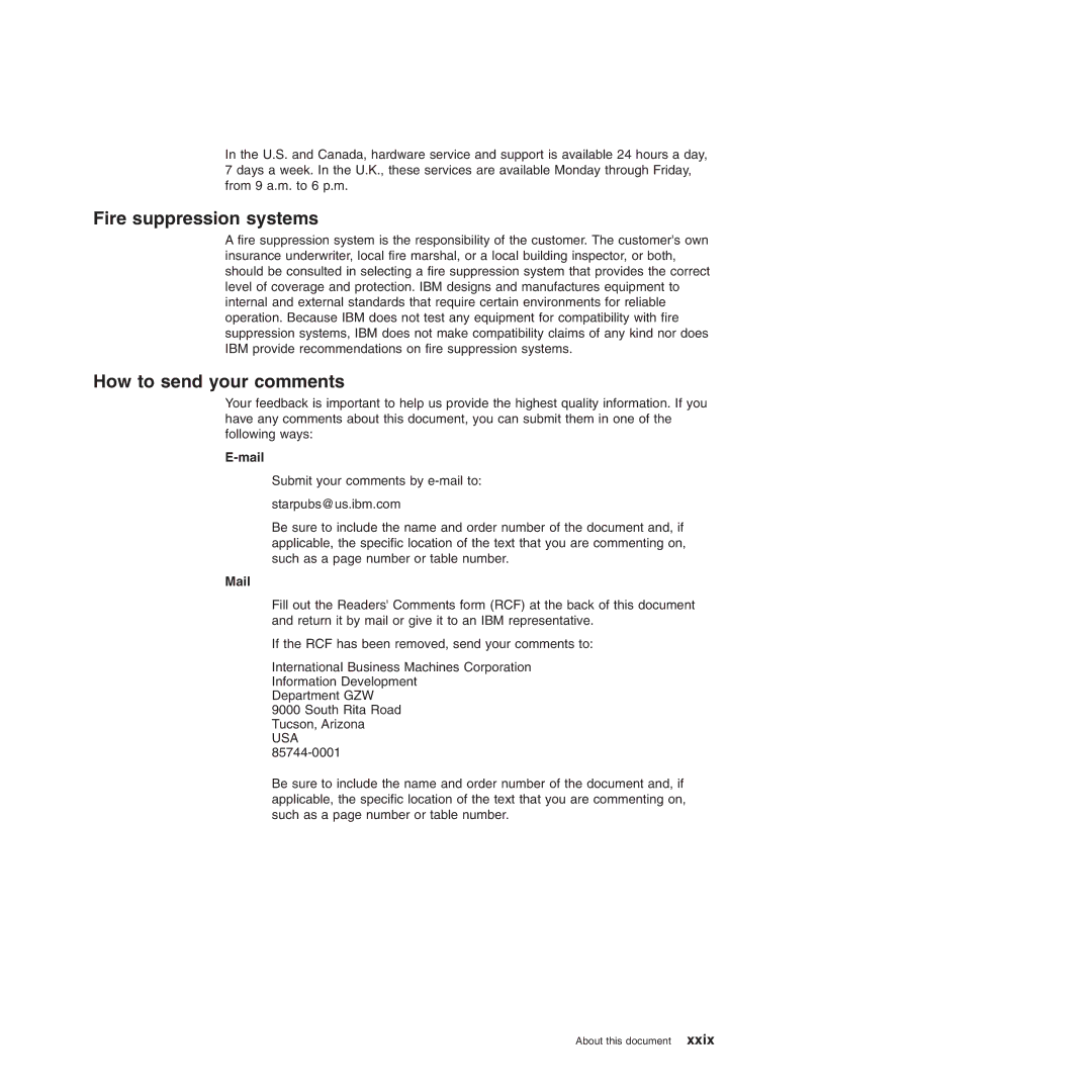 IBM DS4700 manual Fire suppression systems, How to send your comments, Mail 