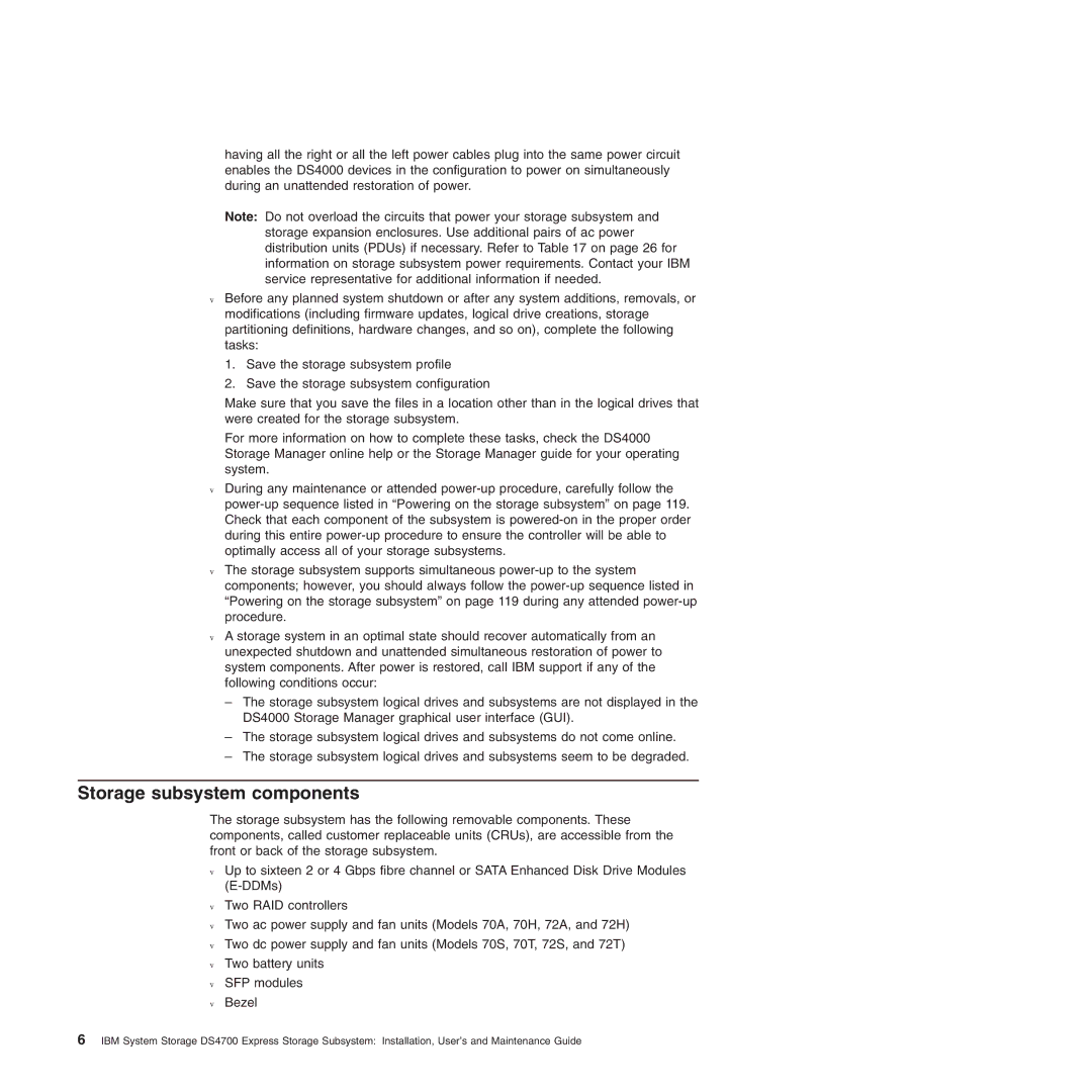 IBM DS4700 manual Storage subsystem components 