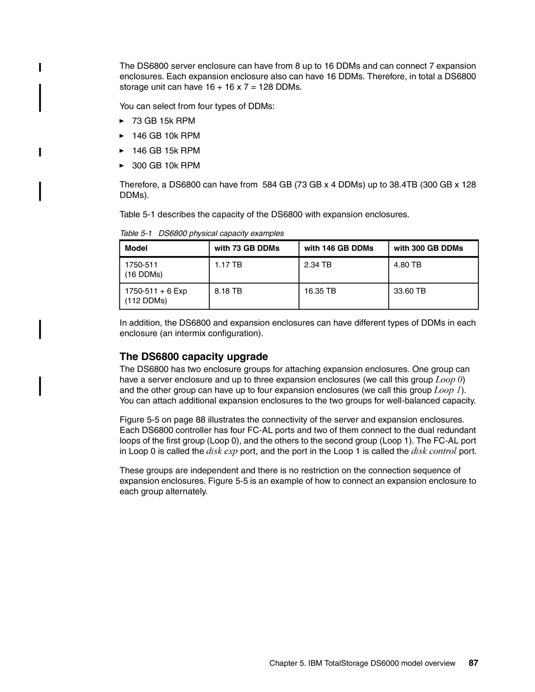 IBM DS6000 Series manual DS6800 capacity upgrade, DS6800 physical capacity examples 