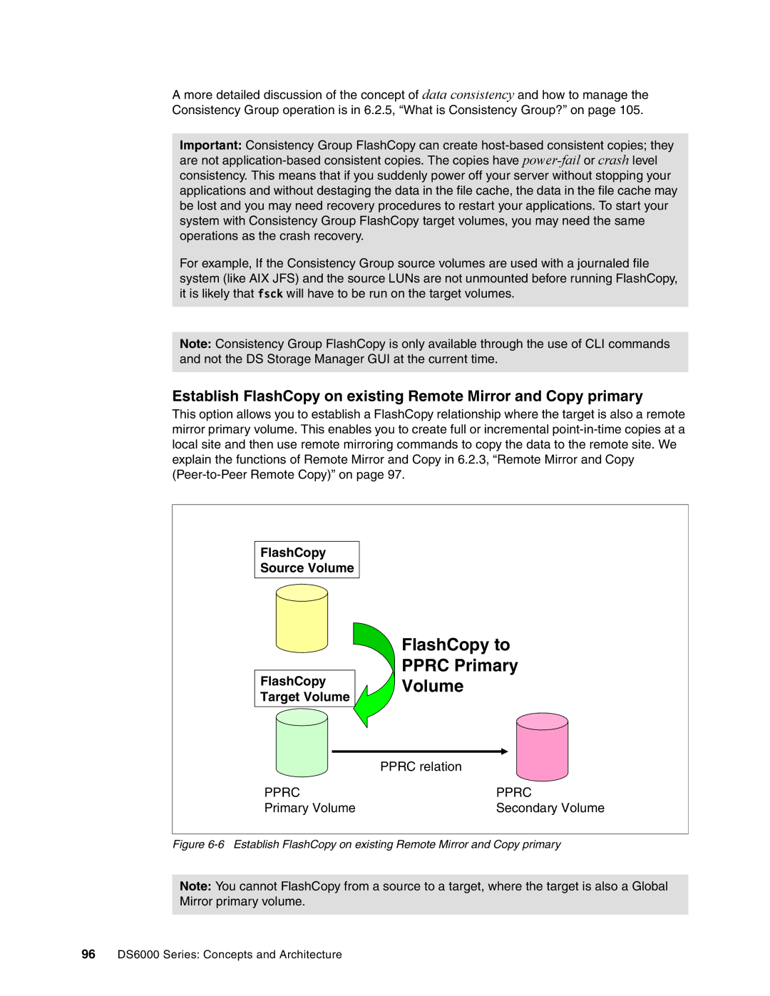 IBM DS6000 Series manual FlashCopy to Pprc Primary Volume, FlashCopy Source Volume FlashCopy Target Volume 