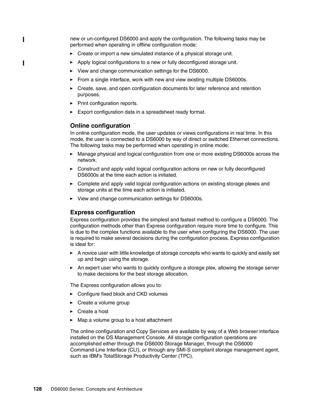 IBM DS6000 Series manual Online configuration, Express configuration 