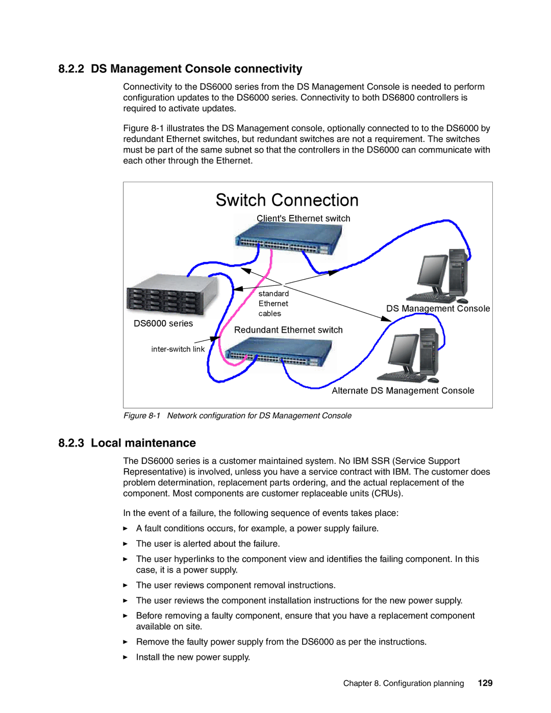 IBM DS6000 Series manual DS Management Console connectivity, Local maintenance, 129 