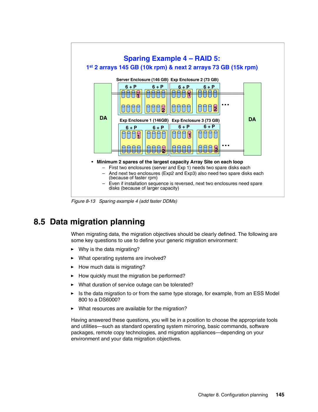 IBM DS6000 Series manual Data migration planning, 145 