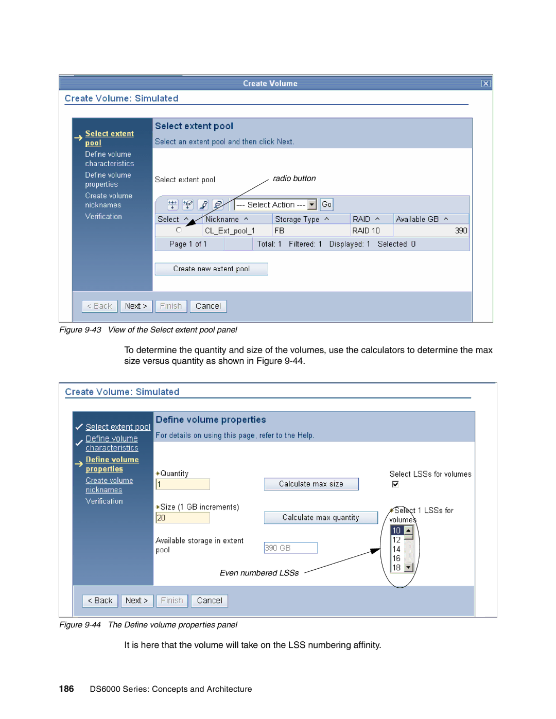 IBM DS6000 Series manual Radio button, Even numbered LSSs 