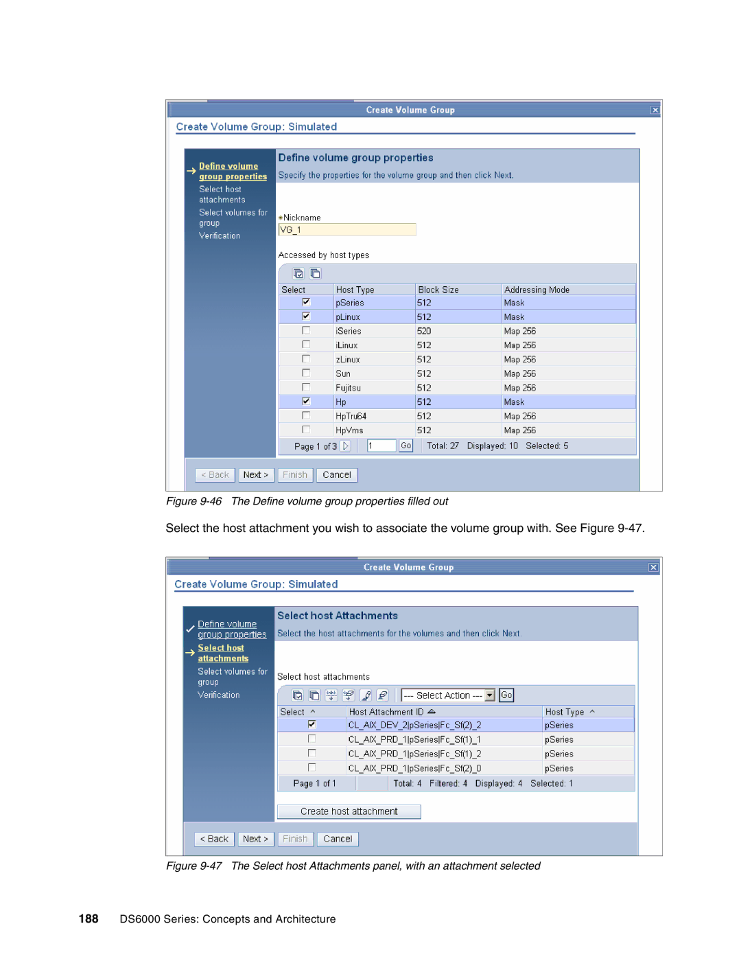 IBM DS6000 Series manual The Define volume group properties filled out 