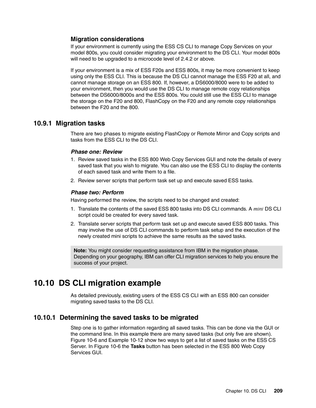 IBM DS6000 Series manual DS CLI migration example, Migration tasks, Determining the saved tasks to be migrated 