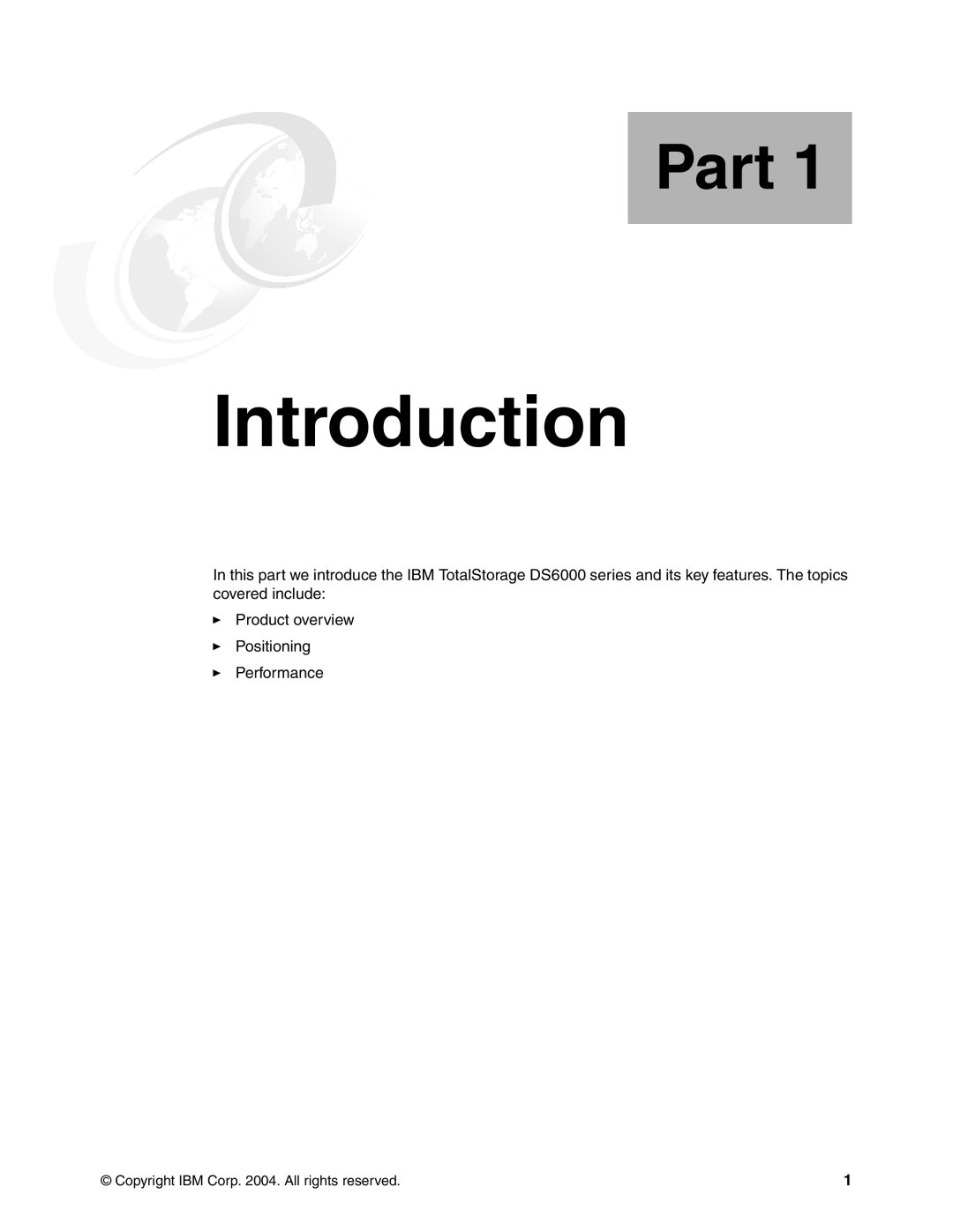 IBM DS6000 Series manual Part 1 Introduction 