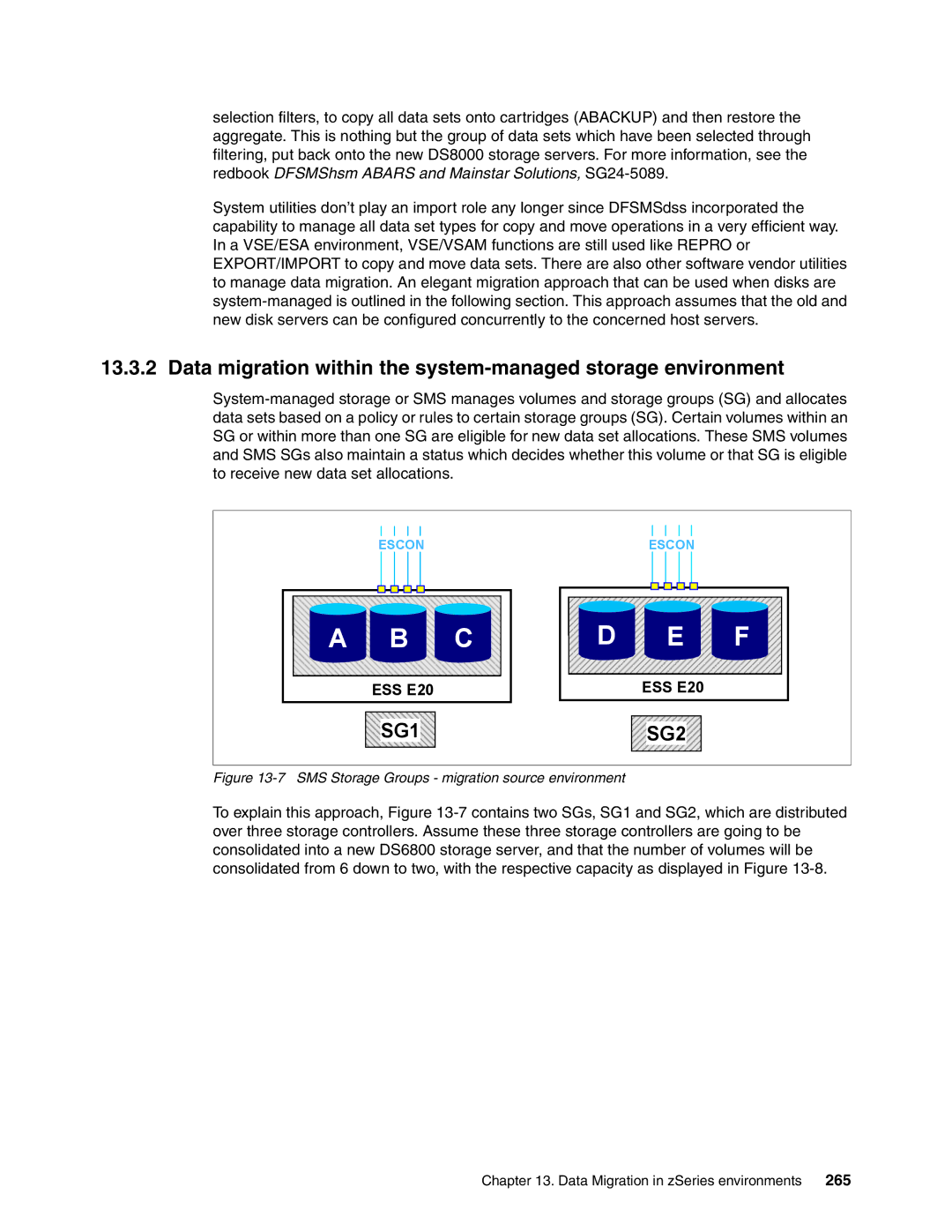 IBM DS6000 Series manual Data migration within the system-managed storage environment 