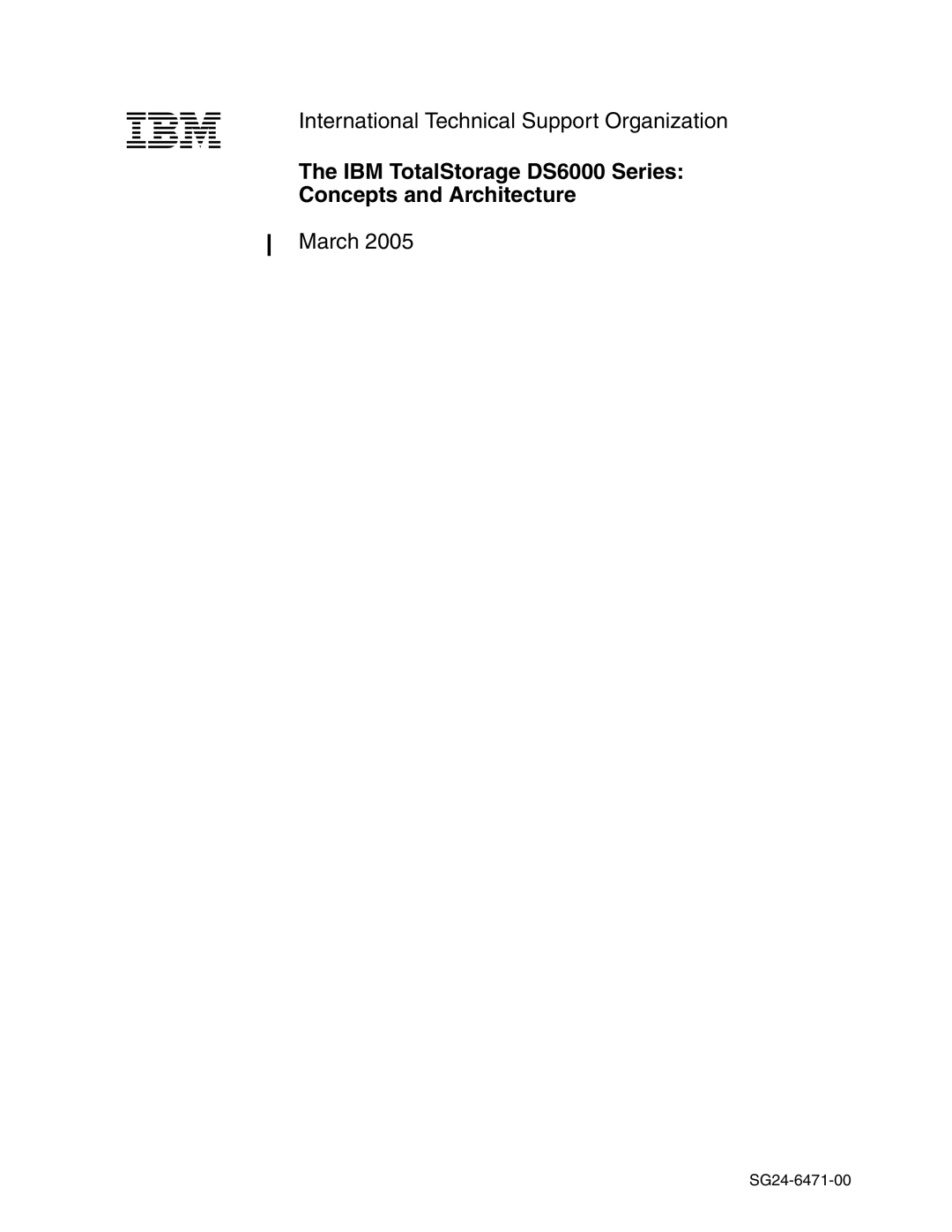 IBM manual IBM TotalStorage DS6000 Series Concepts and Architecture 