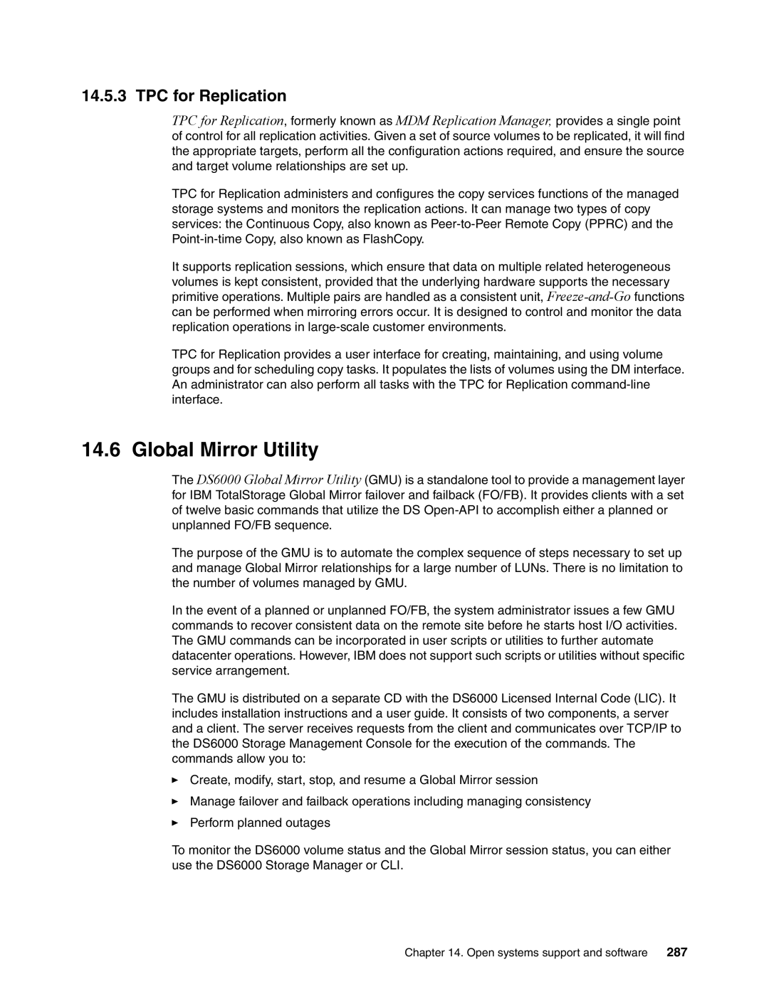 IBM DS6000 Series manual Global Mirror Utility, TPC for Replication 