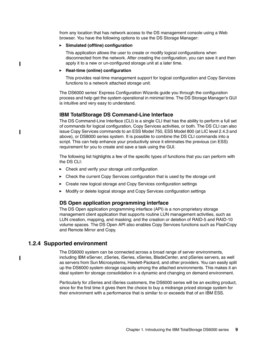 IBM DS6000 Series manual Supported environment, IBM TotalStorage DS Command-Line Interface, Simulated offline configuration 