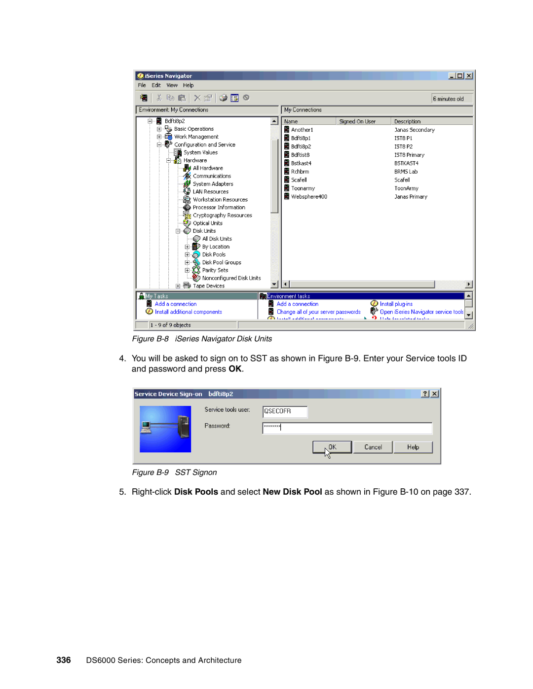 IBM DS6000 Series manual Figure B-8 iSeries Navigator Disk Units 