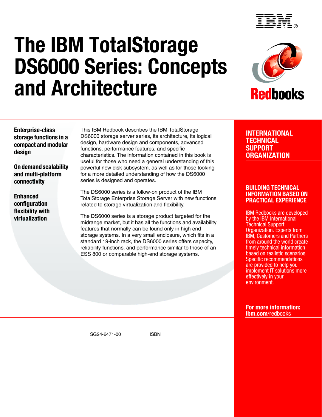 IBM manual IBM TotalStorage DS6000 Series Concepts Architecture 