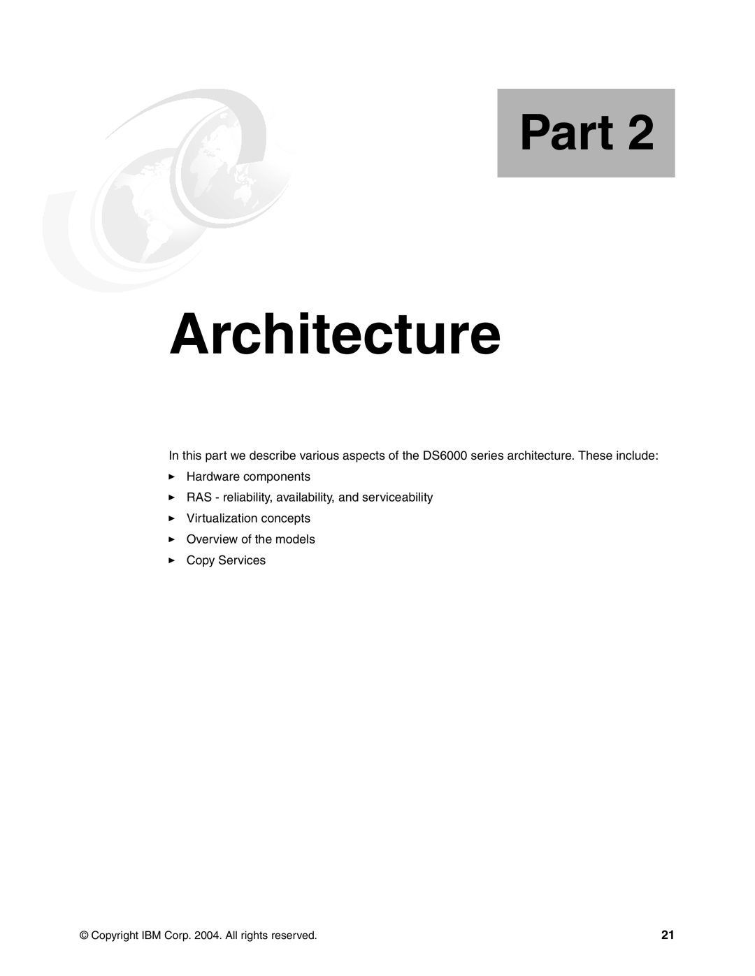 IBM DS6000 Series manual Part 2 Architecture 