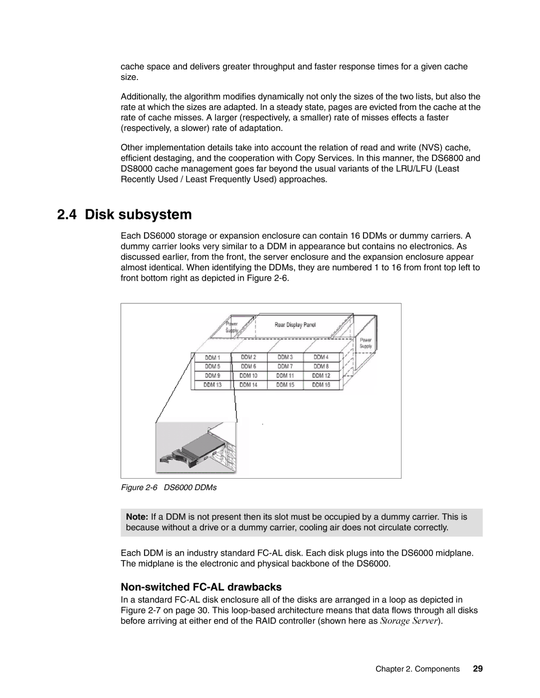 IBM DS6000 Series manual Disk subsystem, Non-switched FC-AL drawbacks 